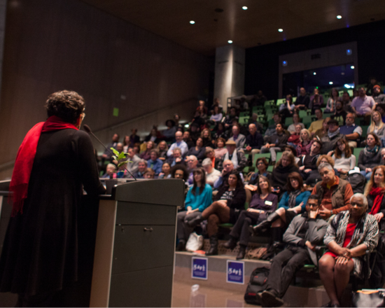 Rena Priest passing the laurel to Arianne True.